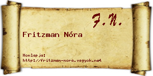 Fritzman Nóra névjegykártya