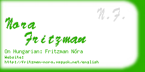 nora fritzman business card